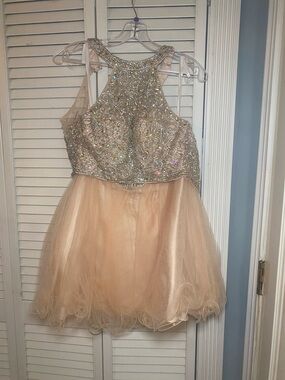 Cinderella Gold Sequin & Champagne Tulle Formal Two Piece Skirt Set